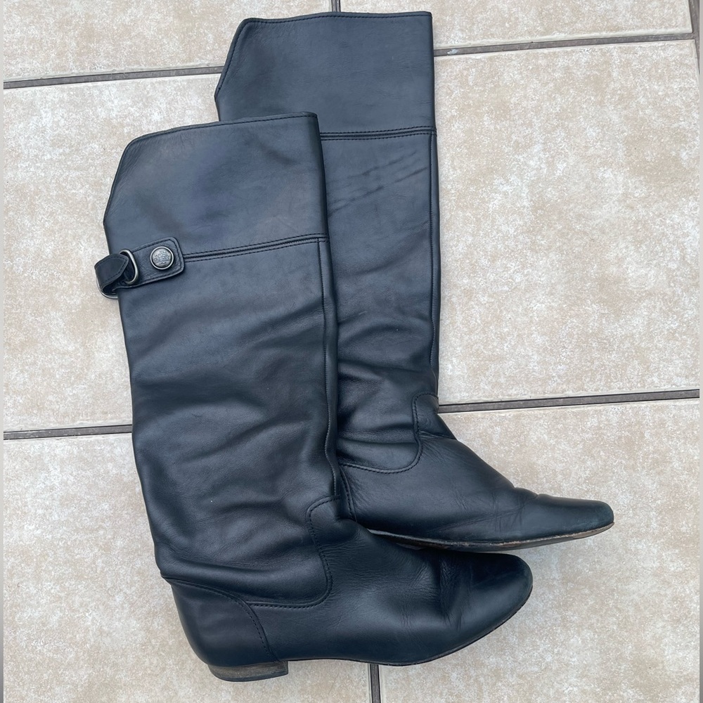 Coach Benita Tall Black Leather Riding Boots size 7.5